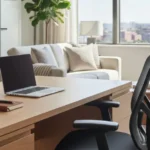 Corporate housing in DC with dedicated workspace and furnished interior
