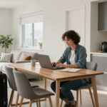 Short term apartment rentals in Mississauga with modern furnished workspace