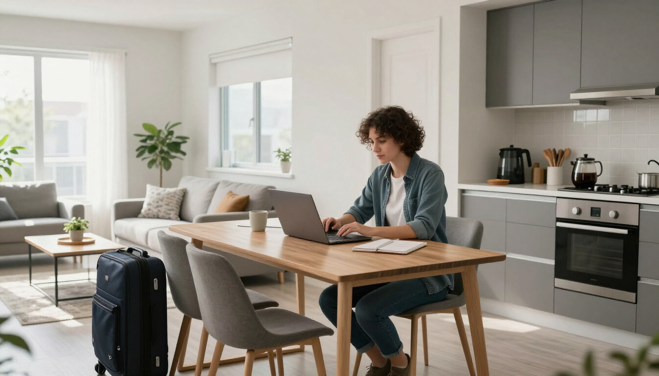 Short term apartment rentals in Mississauga with modern furnished workspace